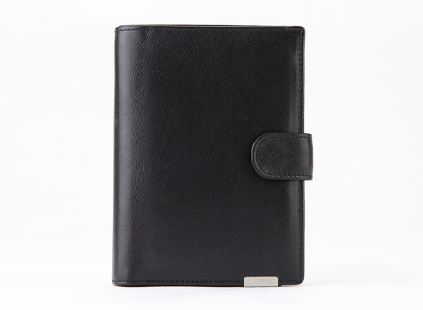 Dr.koffer soft genuine leather wallet made by hand with pastic passport holder and money clip