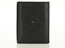HASSION black vegetable leather wallet for men with 2 flap
