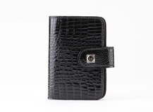 HASSION leather name card with clasp Lizard leather name card holder for lady