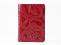 HASSION women's passport made by plain leather with emboss flower