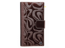 HASSION long style cardholders with screw   embossed shining leather