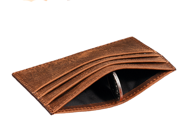 crazy horse leather cardcase slim thin custom wallet