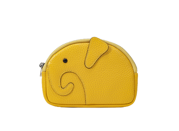 Cartoon Elephant Mini Leather Wallet